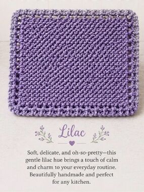 Bundle of 3 “Lilac” Knit Dishcloths